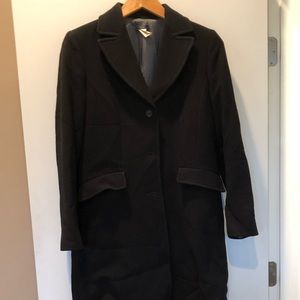 J.Crew size 8 long black wool coat